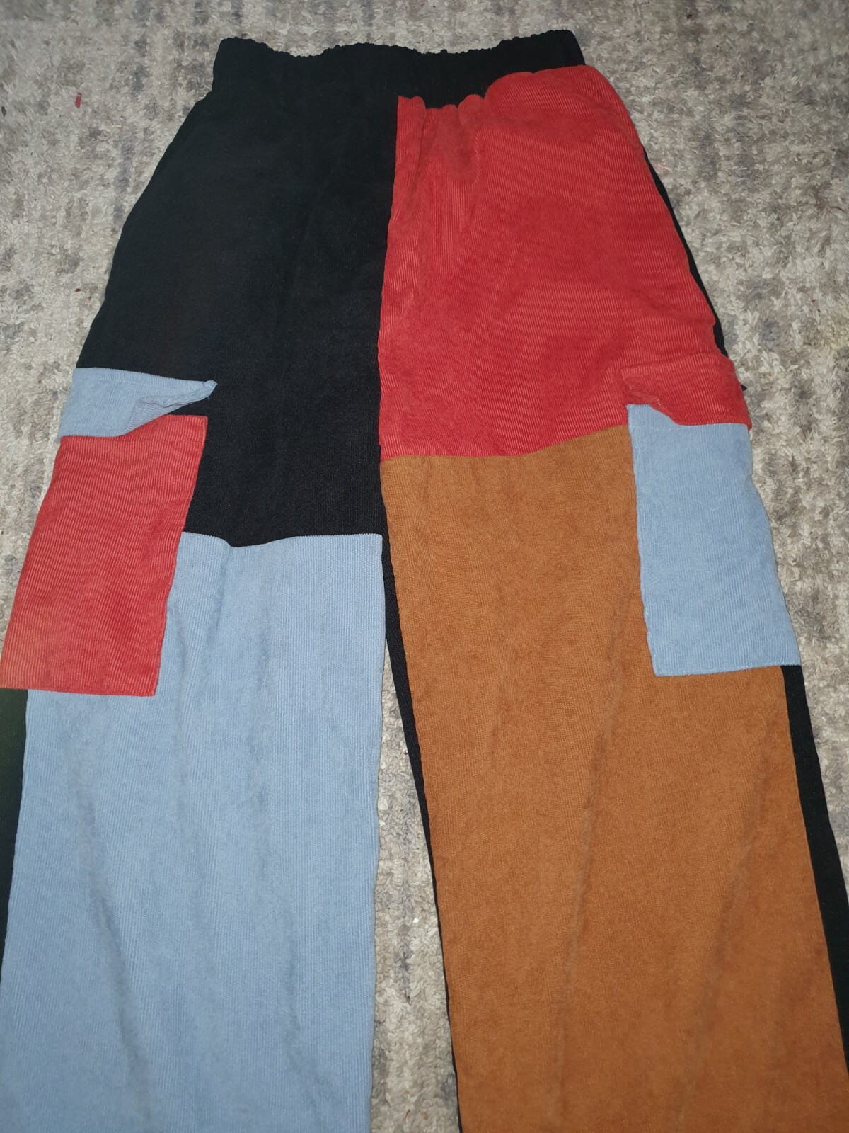 Romwe elastic waist pull on cargo patchwork pants… - image 1