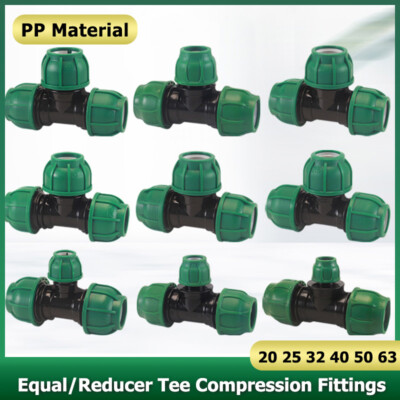 Drip Irrigation Fittings Reducer Tee Equal Tee Water Pipe 20 25 32 40 50 63mm
