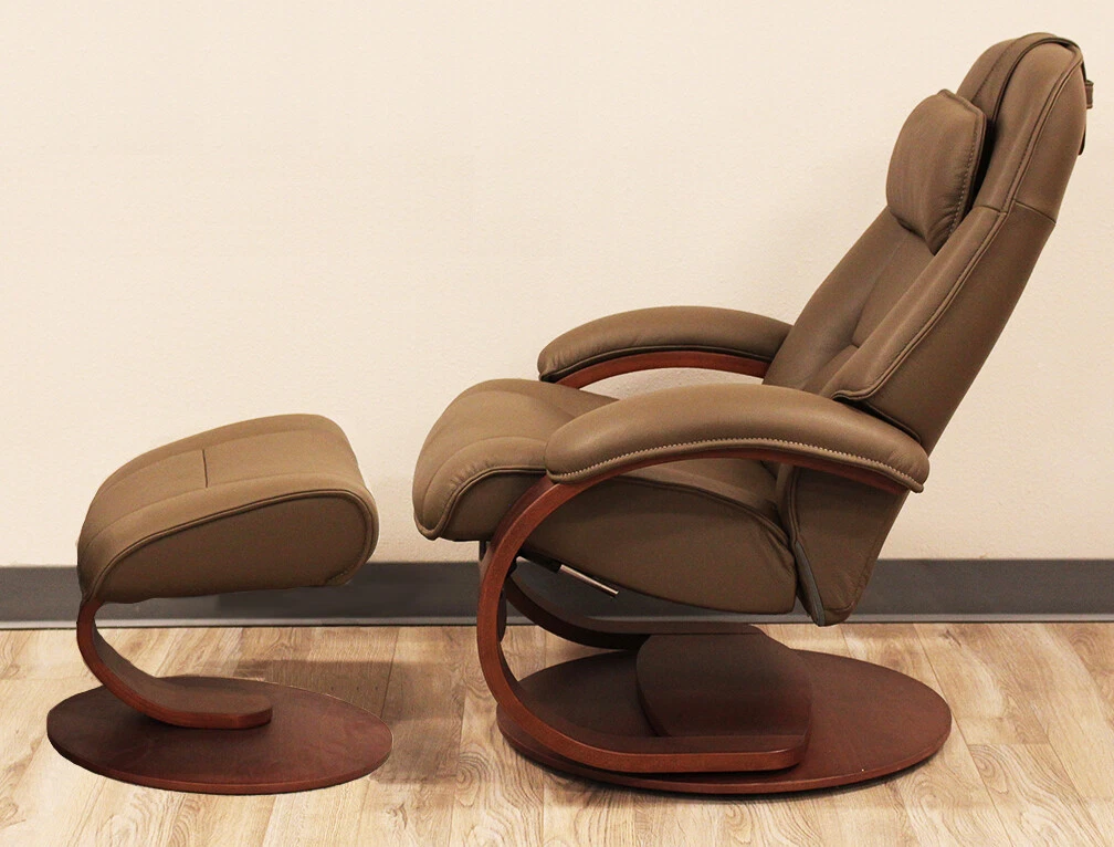 Fjords Admiral Small Recliner Chair and Ottoman AL 539 Safari