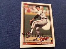 MARK WILLIAMSON SIGNED, MINT  1991 TOPPS CARD # 296 ORIOLES  / FREE POSTAGE