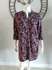 Ava & Grace Printed Button Front 3/4 Sleeve Dress Multi Color Women's Size 2X
