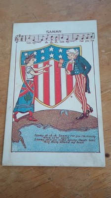 1908 Uncle Sam Tipping Hat To Canada