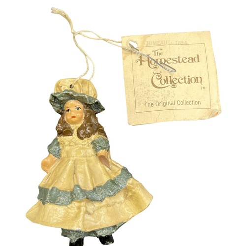 🎀Vintage The Homestead Collection Jumeau 1884 Victorian Girl Ornament Decor Tag