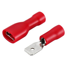 0.187" Female  Male Spade Connectors 22-16 AWG Fully Insulated Crimp Terminals