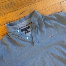 Tommy Hilfiger Polo Shirt Men's Medium Blue Classic Fit Short Sleeve