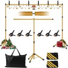 10x7.5ft Photo Backdrop Stand 3-in-1 T-Shape Heavy Duty for Studio Gold