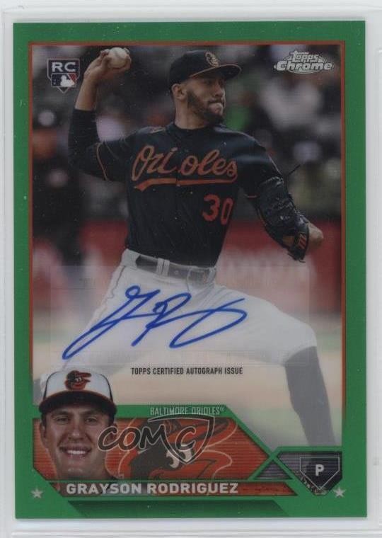 2023 Topps Chrome Update Green Refractor 36/99 Grayson Rodriguez #AC-GR Auto 7xr