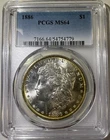 1886 $1 Morgan Silver Dollar PCGS MS64 (779)