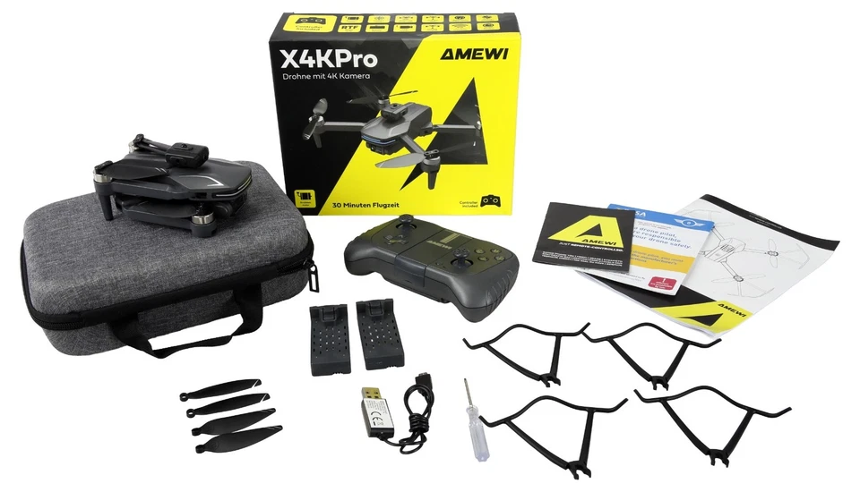 AMXFLIGHT X4KPRO BRUSHLESS DROHNE MIT KAMERA INKL. 2 AKKUS AMEWI 25363 - Bild 2 von 4