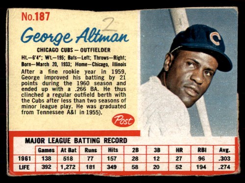 1962 George Altman #187