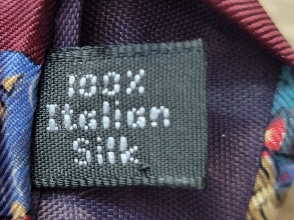 Corbata de cuello vintage para hombre roja seda italiana Navidad 55,5" X 4" Foto 4 de 4