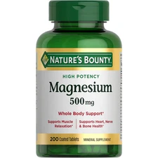 Nature's Bounty Magnesium Supplements 500 Mg 200 Count (Pack of 1)