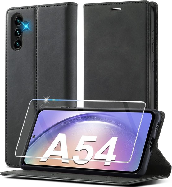HandyhüLle Samsung Galaxy A54 5G Leder Klappbar Flip Wallet SchutzhüLle StoßFest-image