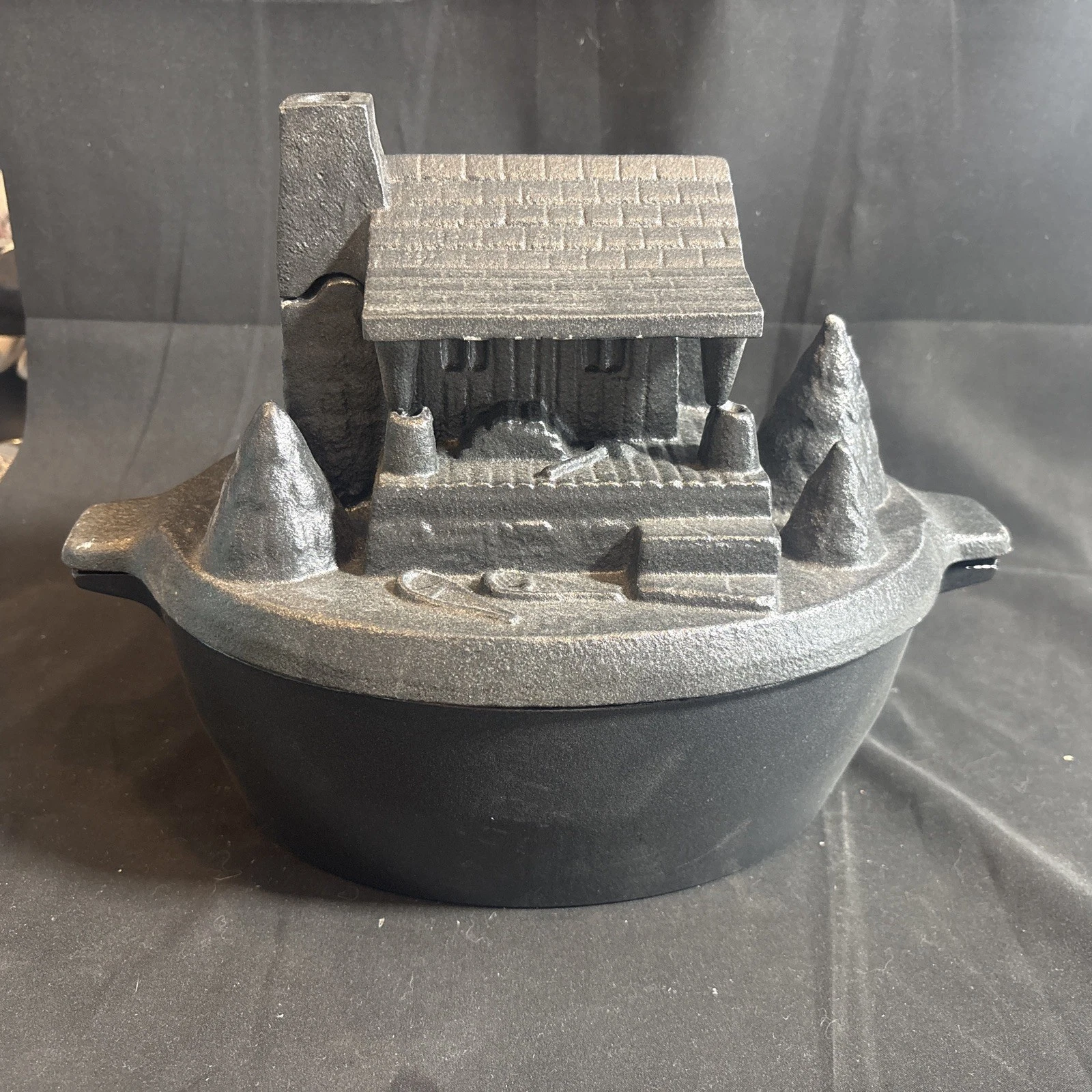 Log Cabin Stove Steamer Rustic Cast Iron Woodstove Humidifier 31-557 Decor