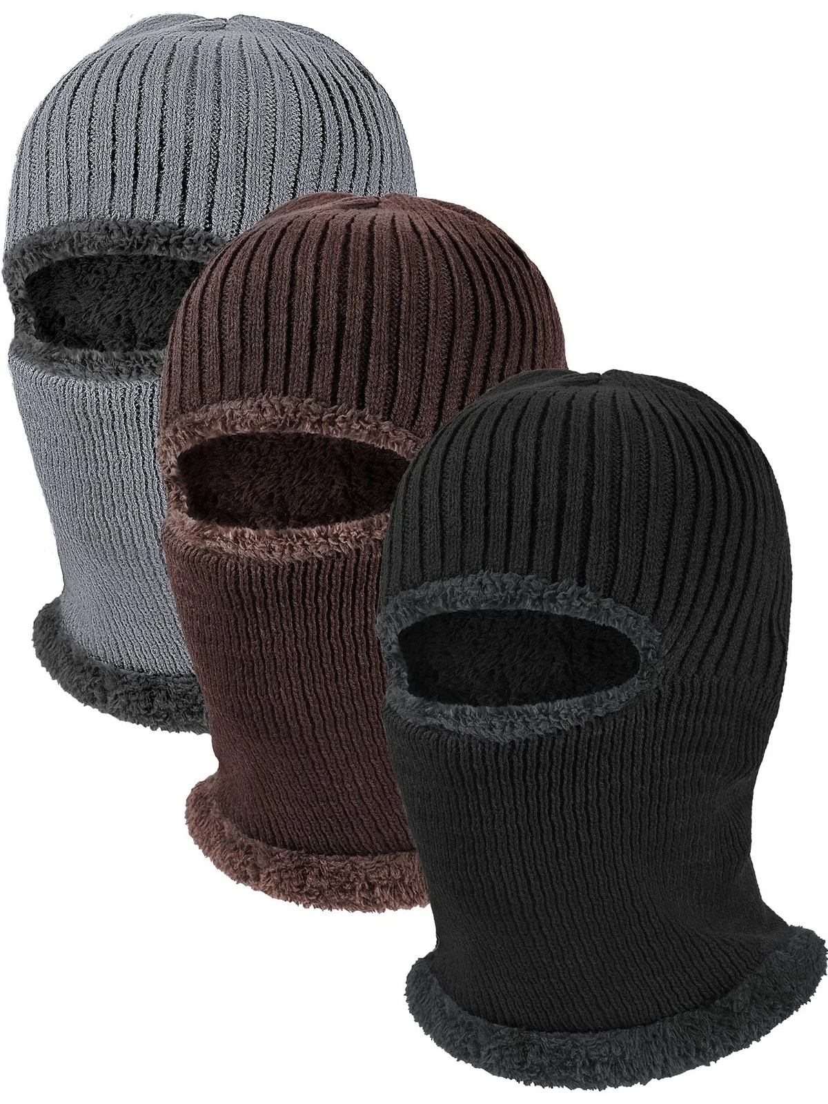 3 Pcs Winter Balaclava Ski Masks Warm Knitted Fleece Face Cover for Men Women...