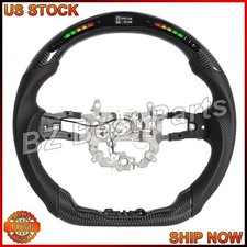 Real Carbon Fiber Led Leather Steering Wheel Fit Honda 11th Civic Type R 22-25 Real Carbon Fiber Led Leather Steering Wheel Fit Honda 11th Civic Type R 22-25