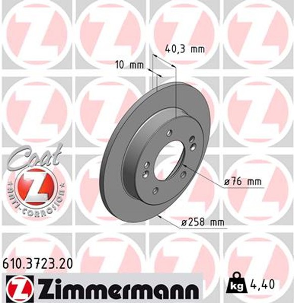 2X Bremsscheibe Coat Z Zimmermann 610.3723.20 FüR 526 V40 Volvo 525 Cross Gtdi-image