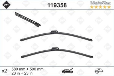 SWF Front Wiper Blade 2pcs 590 580 mm 24/23'' Fits AUDI A8 4E S8 4E0998002