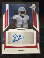 2024 Sage Hit Tony Grimes Autograph Red (Low Series) Titans