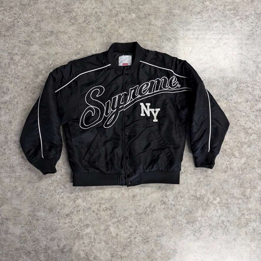 Supreme NY Contrast Script Varsity Jacket 2020 Si… - image 1