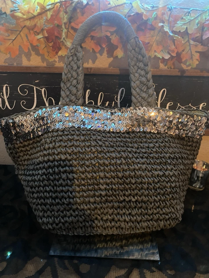Jimmy Choo “Authentic” Woven Sequin Tote Purse - Image 2 of 3
