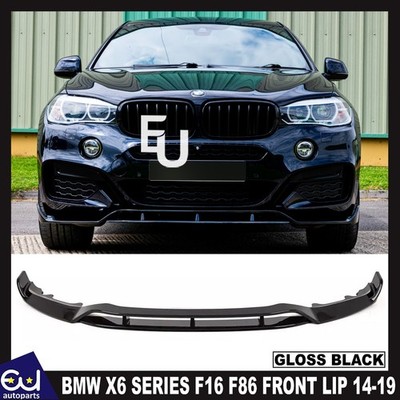 FÜR BMW X6 SERIE F16 F86 TRANSFORMIERT AERO FRONT SPLITTER LIPGLOSS 2014-2019