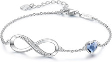 Bracciale Donna Argento Braccialetto, Bracciale Infinito Donna Argento Con Cuore