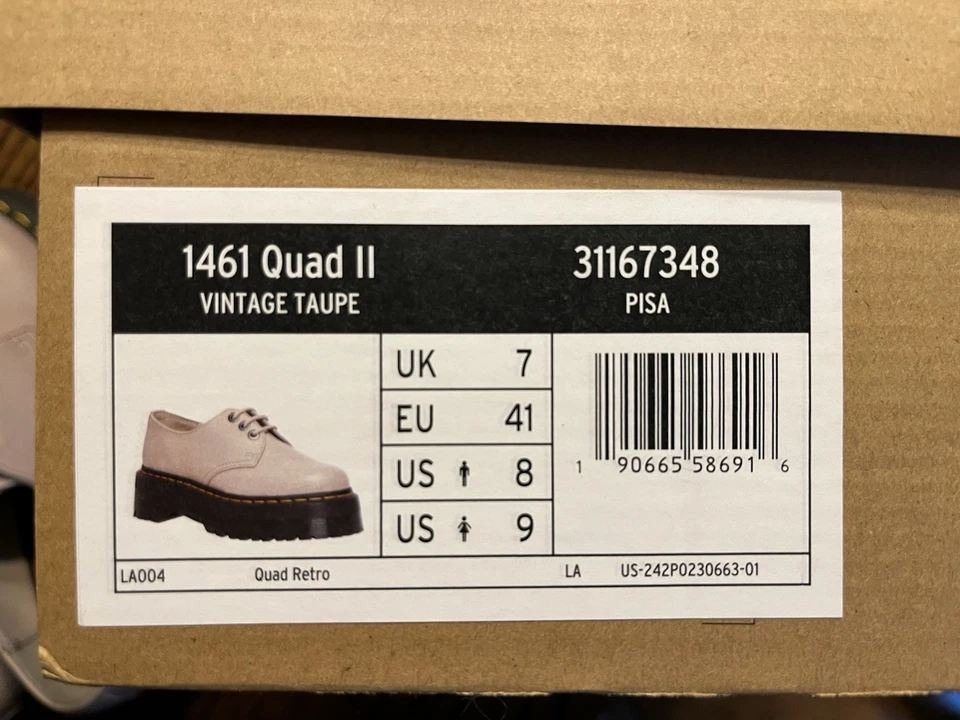 Dr. Martens 1461 Quad II Pisa Vintage Taupe – Feminino 9/Homens 8 / UK7 - Imagem 2 de 4