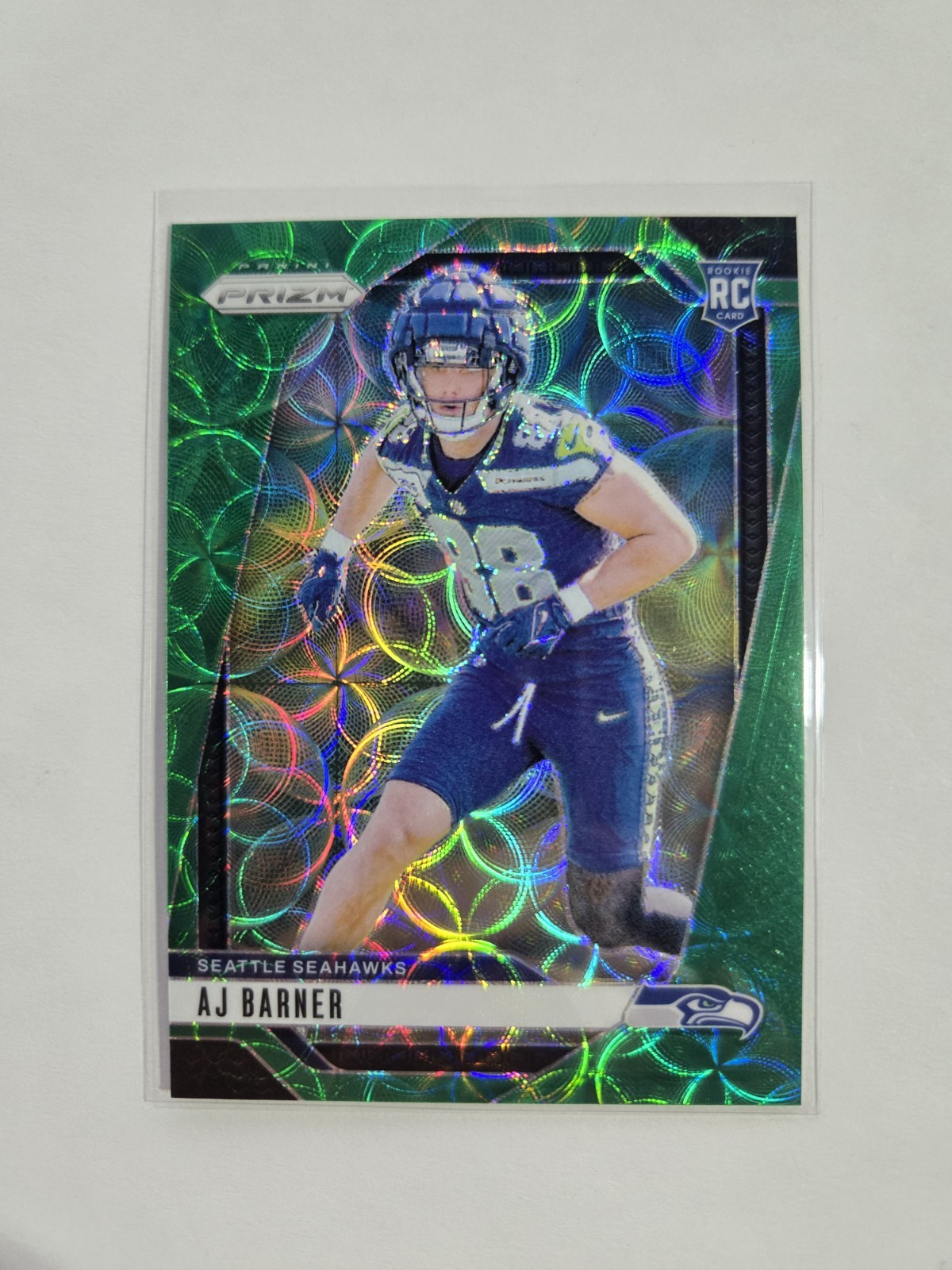 2024 Panini Prizm AJ Barner Green Scope Rookie Card RC #73/75 Seattle Seahawks