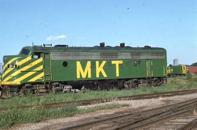 #ad #ad MKT KATY Railroad Train Locomotive 81 PARSONS KS Original 1975 Photo Slide $4.99