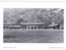 Zion National Park Original Zion Lodge Utah Postcard Circa 1920's