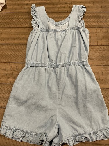 Wonder Nation Girls Sz 8 Denim Shorts Jumper W Pockets Elastic Stretch Comfort - Picture 2 of 15