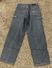VTG Y2K Akademiks Jeans Gray Loose Straight Baggy Wide Leg Denim Mens 32x32