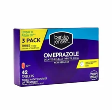 Berkley Jensen Omeprazole 20 mg Delayed Release, 42 Count (Pack of 1) 03/2026+