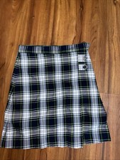 Lands' End Girls 6 School Uniform Skirt Faux Wrap Adjustable Plaid Blue  Green