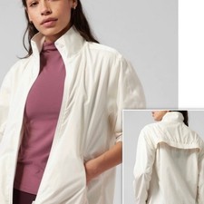 Athleta NWOT Magnolia White Sightseer Lace Full-Zip Windbreaker UPF 50 Jacket