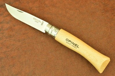 VINTAGE OPINEL INOX SAVOIE FRANCE NO 7 WOOD FOLDING KNIFE (33634)