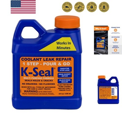 Multi-Purpose One Step Permanent Coolant Leak Repair, 8oz, Pour and Go, Mixes...