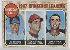 1968 Topps League Leaders Jim Lonborg Sam McDowell Dean Chance #12 15wb