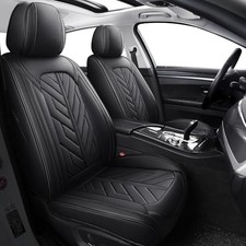 Front Seat Covers Compatible with Hyundai 2PCS Front Set Black / Full Coverage