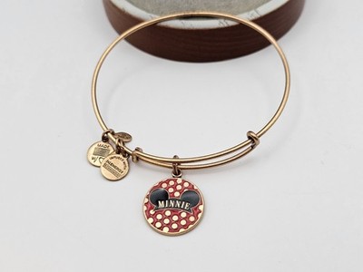 Alex and Ani Disney Minnie Mouse Red Polka Dot Bangle Bracelet /Gold Adj.   