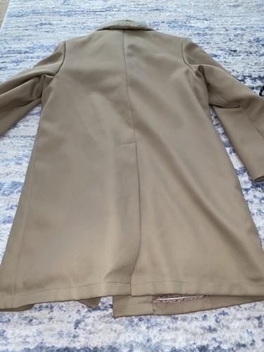 Vintage Zero King Wool Over Tan Coat Faux Fur Lining Made In USA Men's 42 L - Picture 8 of 8