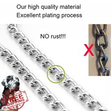 Onefojojo Dog Martingale Collar Silver L Heavy Duty Metal Training Chain