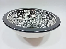 13" ROUND TALAVERA SINK drop in or undermount mexican bathroom handmade ceramic