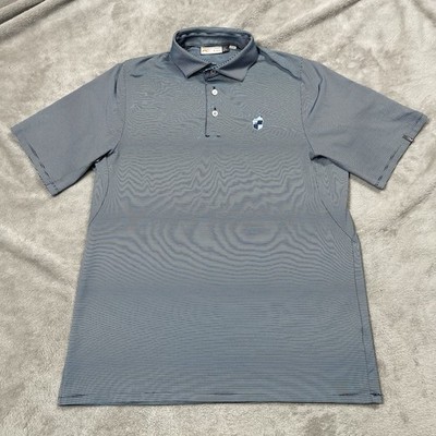 Kjus Performance UPF 50+ Polo Mens M Belle Haven Country Club Striped Golf Blue