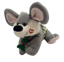 Vtg Dakin Baby Christmas Mouse Plush 5" 1993 Holly Lips Kiss Diaper