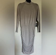 EXPRESS Taupe Dress Women's Size S High Collar Dress Loosefit Top