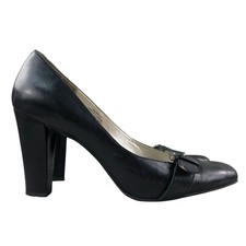 Nine West Women's Size 9M Jolinauo Black Leather Mary Jane High Heel Pumps
