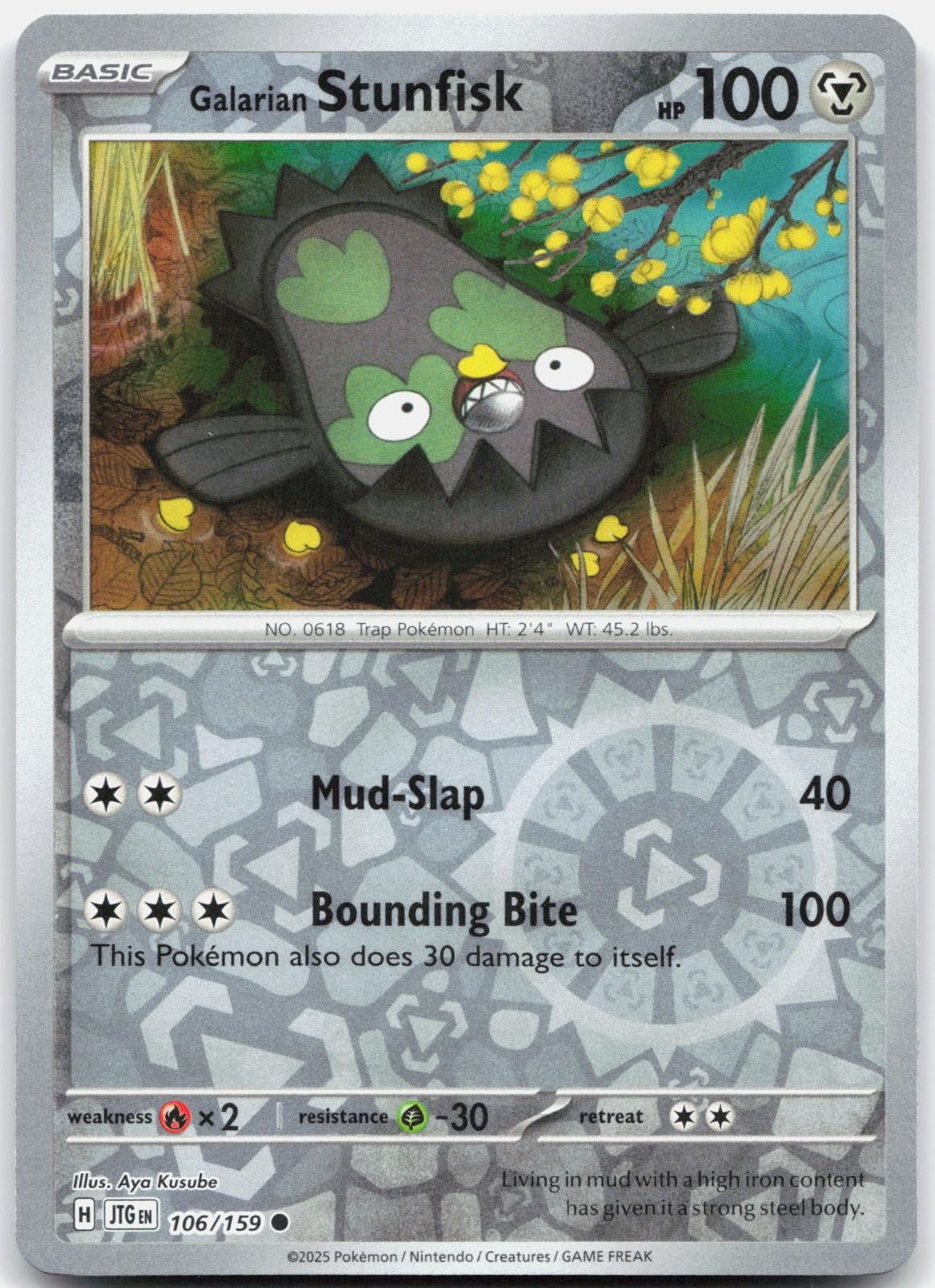 Galarian Stunfisk 106/159 Common Journey Together Pokemon Near Mint