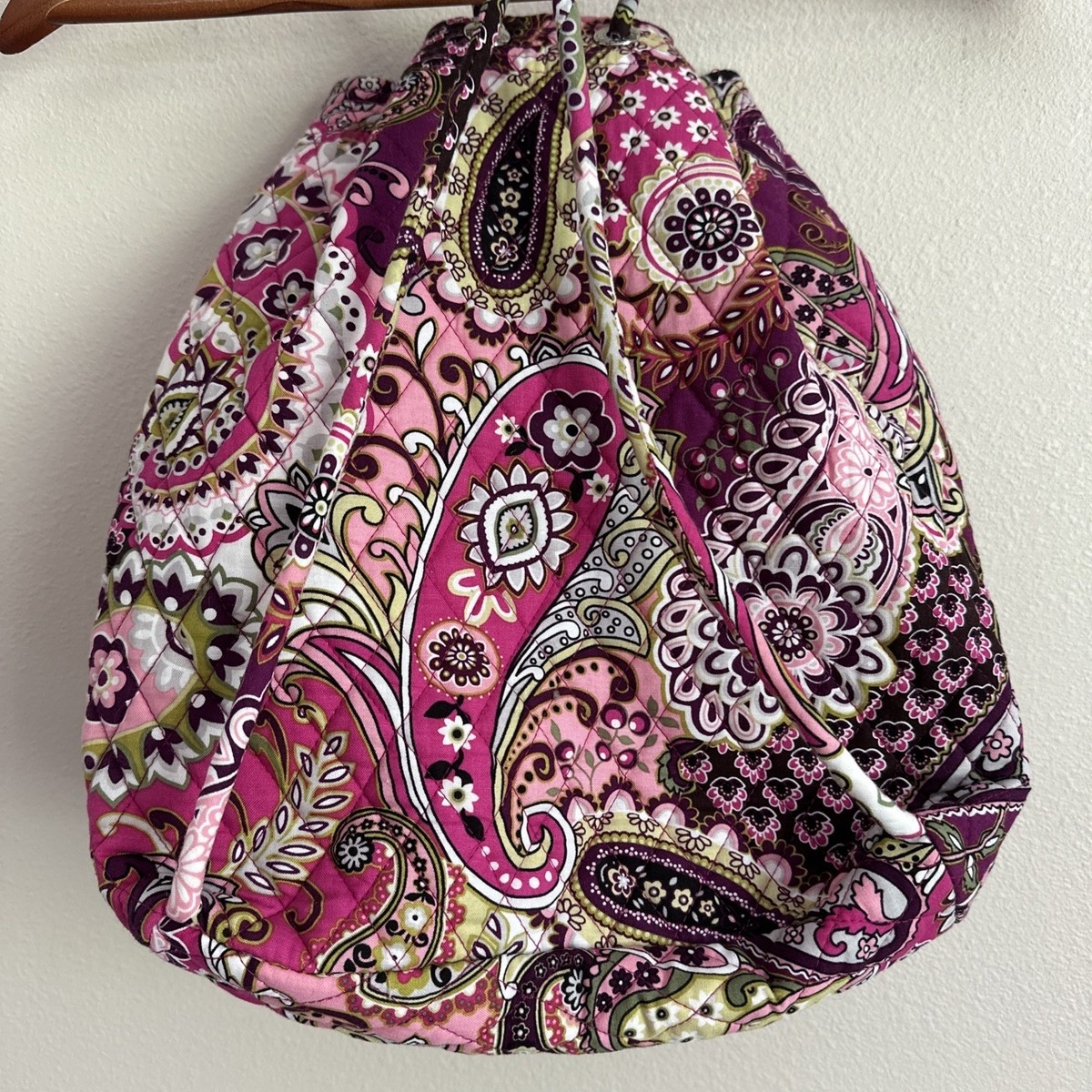 Vera Bradley Very Berry Paisley Drawstring Backpack Retired 2010